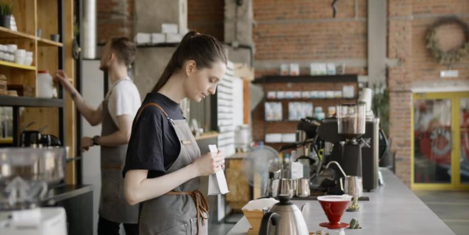 Girl working in Coffee Shop Business